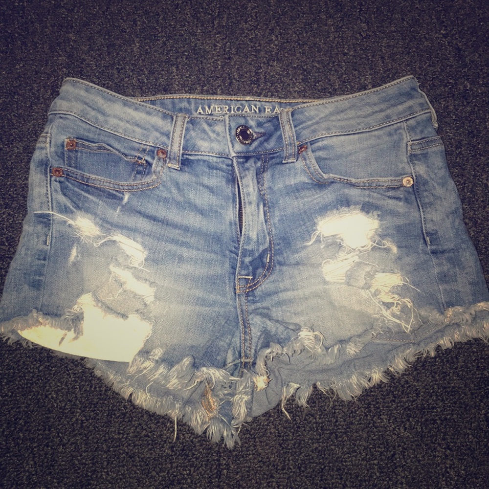 AE distressed jean shorts